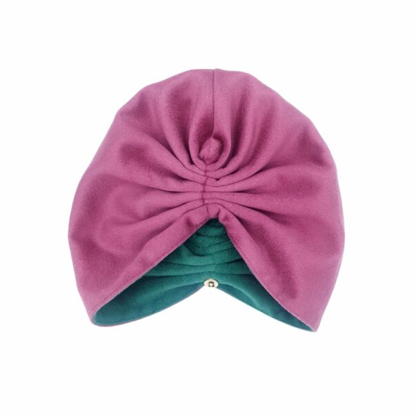 GRACE Double sided cashmere wool in Emerald and Rose
