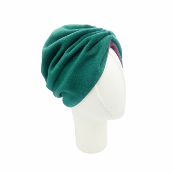 GRACE Double sided cashmere wool in Emerald and Rose