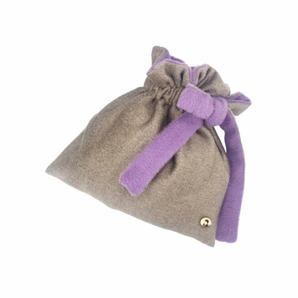 GRACE Double sided cashmere wool in Lilac and Sand
